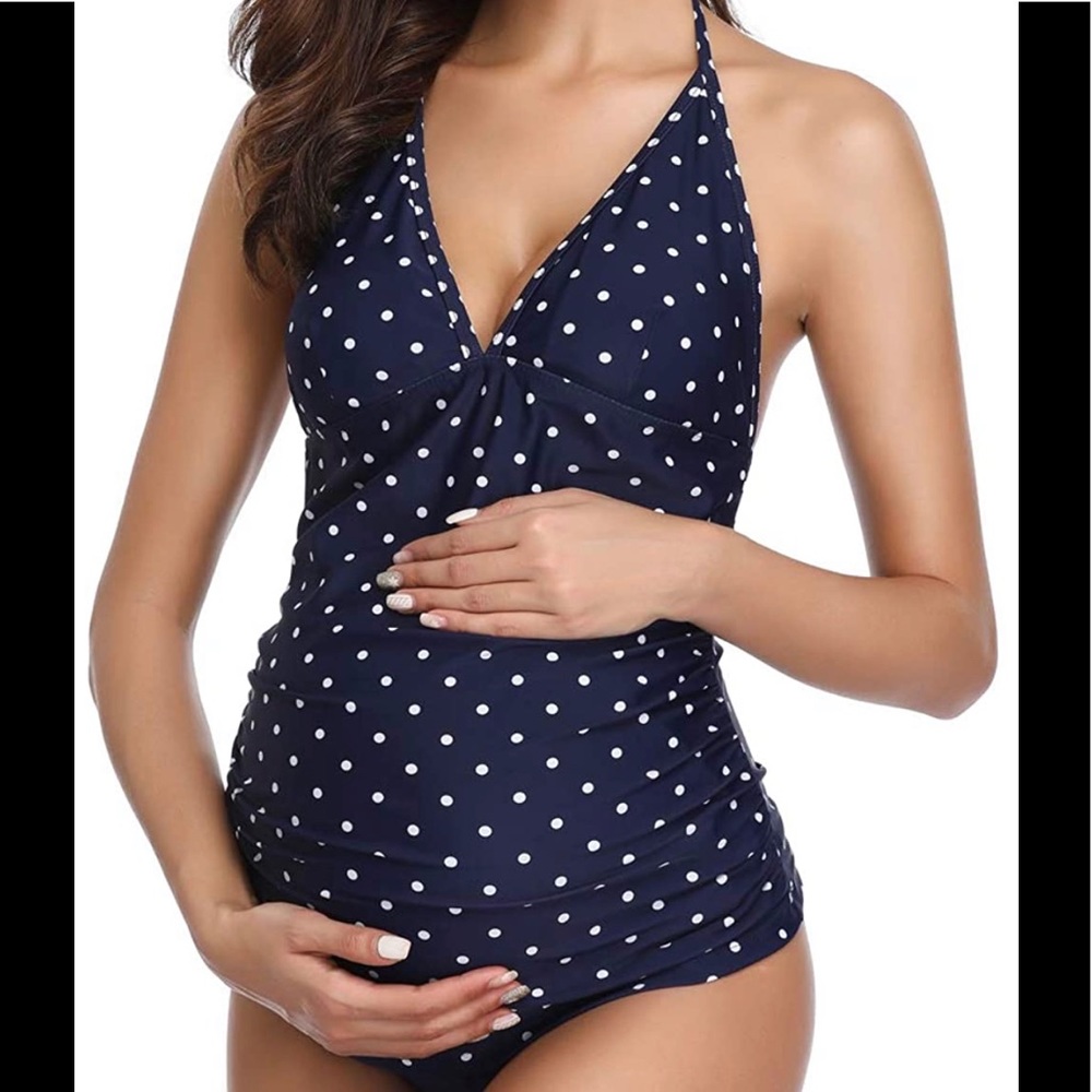 Polka Dot Halter Tankini & Bottom